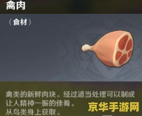 原神买禽肉：游戏中的食材获取与烹饪系统