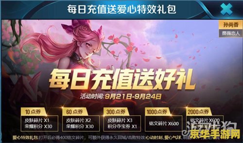 王者荣耀充值送送多少点券 王者荣耀充值送多少点券