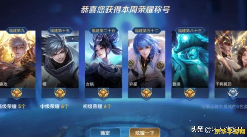 王者荣耀一个省省级有多少个