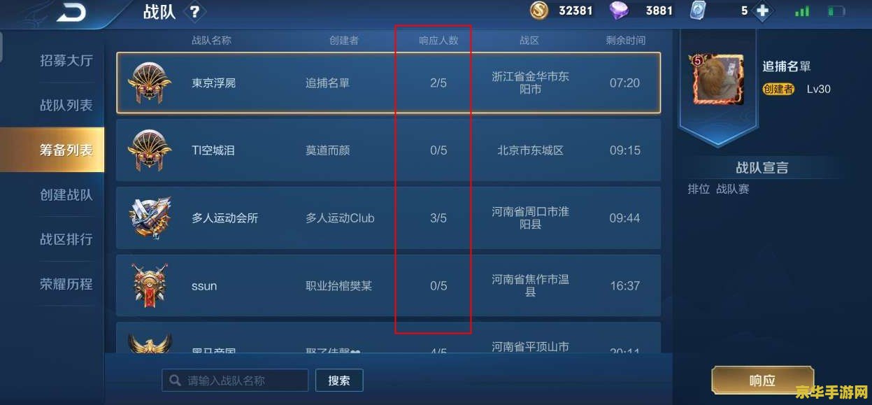 王者荣耀战队 如何响应