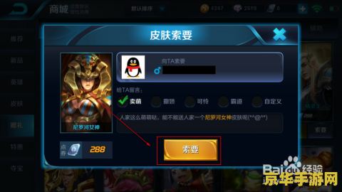 王者荣耀皮肤如何索要