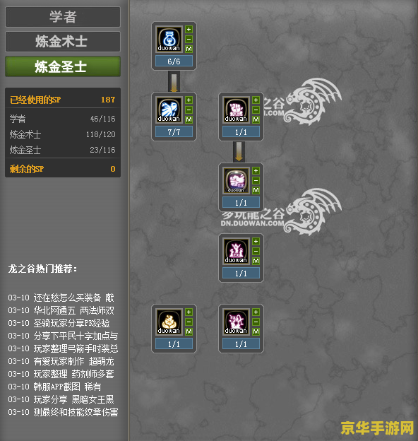 龙之谷炼金圣士加点攻略