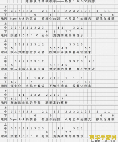原神琴谱大全简单歌曲 原神琴谱大全简单歌曲