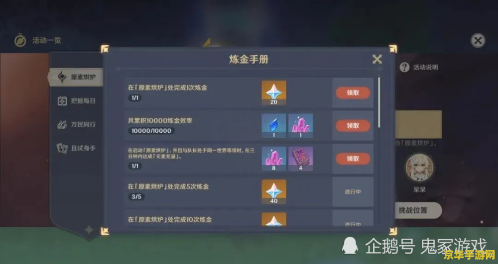 原神炼金合成的角色加成 原神炼金合成的角色加成深度解析