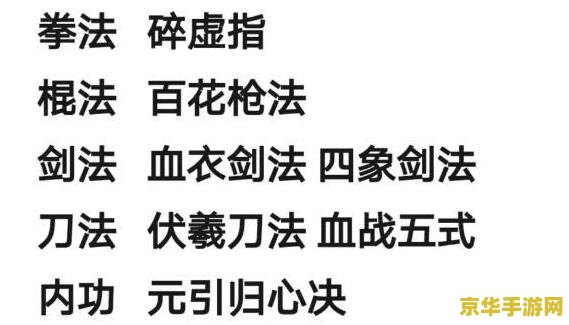 烟雨江湖武功套路顺序 烟雨江湖武功套路深度解析与顺序推荐