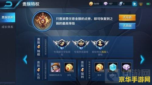 王者荣耀的贵族怎么弄 王者荣耀贵族系统详解：荣耀与特权并行的尊贵之旅