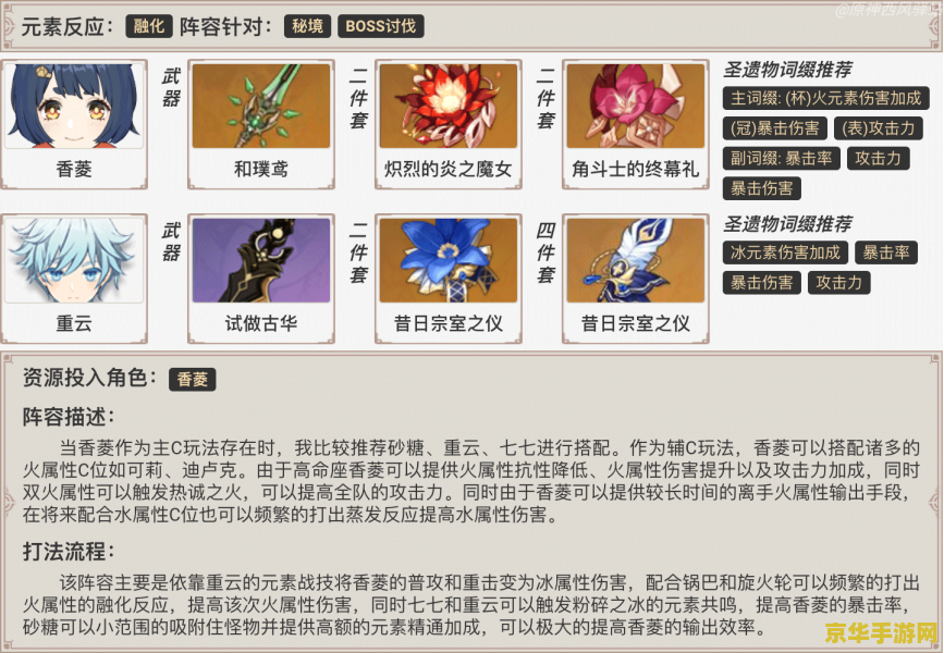 原神香菱最强搭配阵容 原神香菱最强搭配阵容