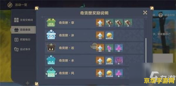 原神百货奇货奖励 原神百货奇货活动全解析：奖励丰富，玩法多样