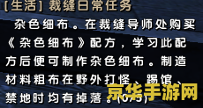 九阴真经裁缝挑战 九阴真经裁缝挑战：匠心独运，织梦江湖