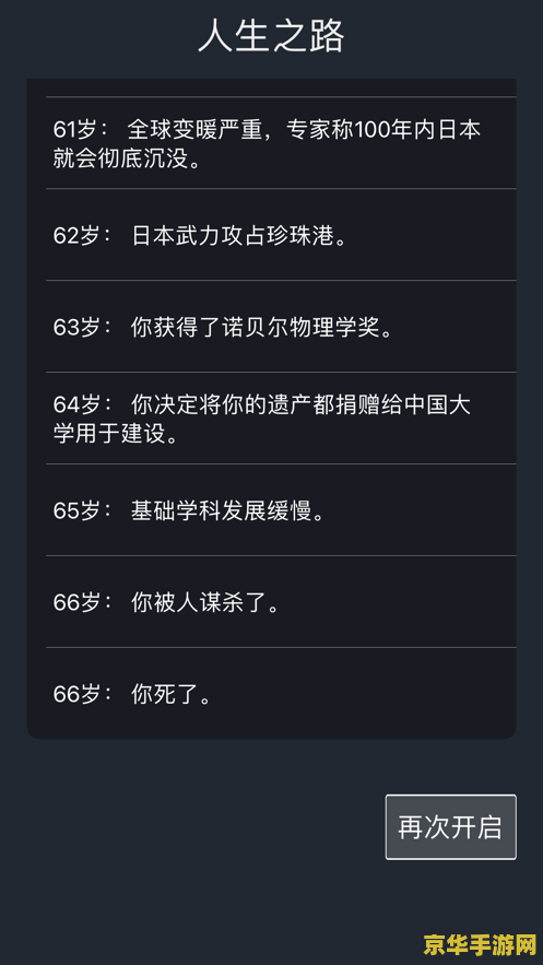 人生重开模拟器 人生重开模拟器：探索无尽的生命轮回