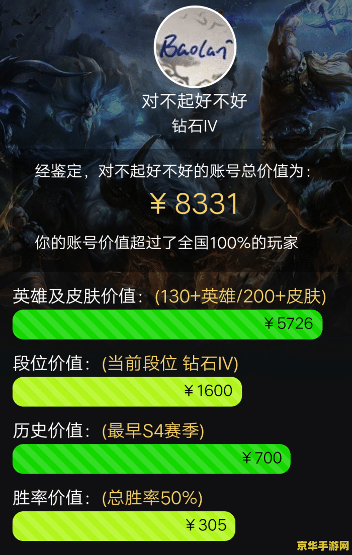 现在英雄联盟账号值钱吗 英雄联盟账号价值探讨：市场现状与影响因素