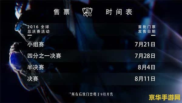 lol总决赛门票 LOL全球总决赛门票：电竞盛宴的入场券