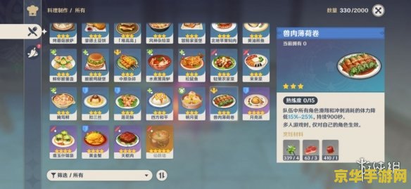原神食谱获取地点 原神食谱获取地点全攻略