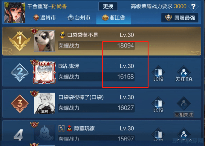 王者荣耀的荣耀战力分数怎么查 王者荣耀的荣耀战力分数怎么查