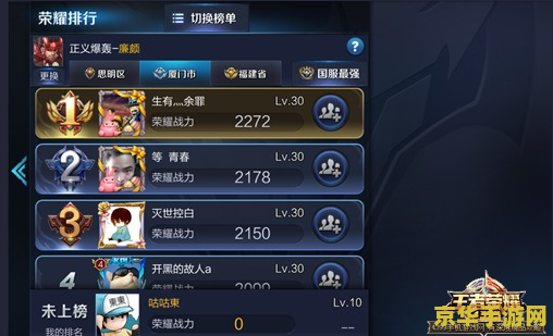 王者荣耀区排名怎么看 王者荣耀区排名查看方法