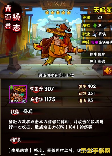 qq水浒杨志 QQ水浒杨志角色深度解析