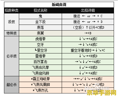 拳皇98出招表 拳皇98出招表详解