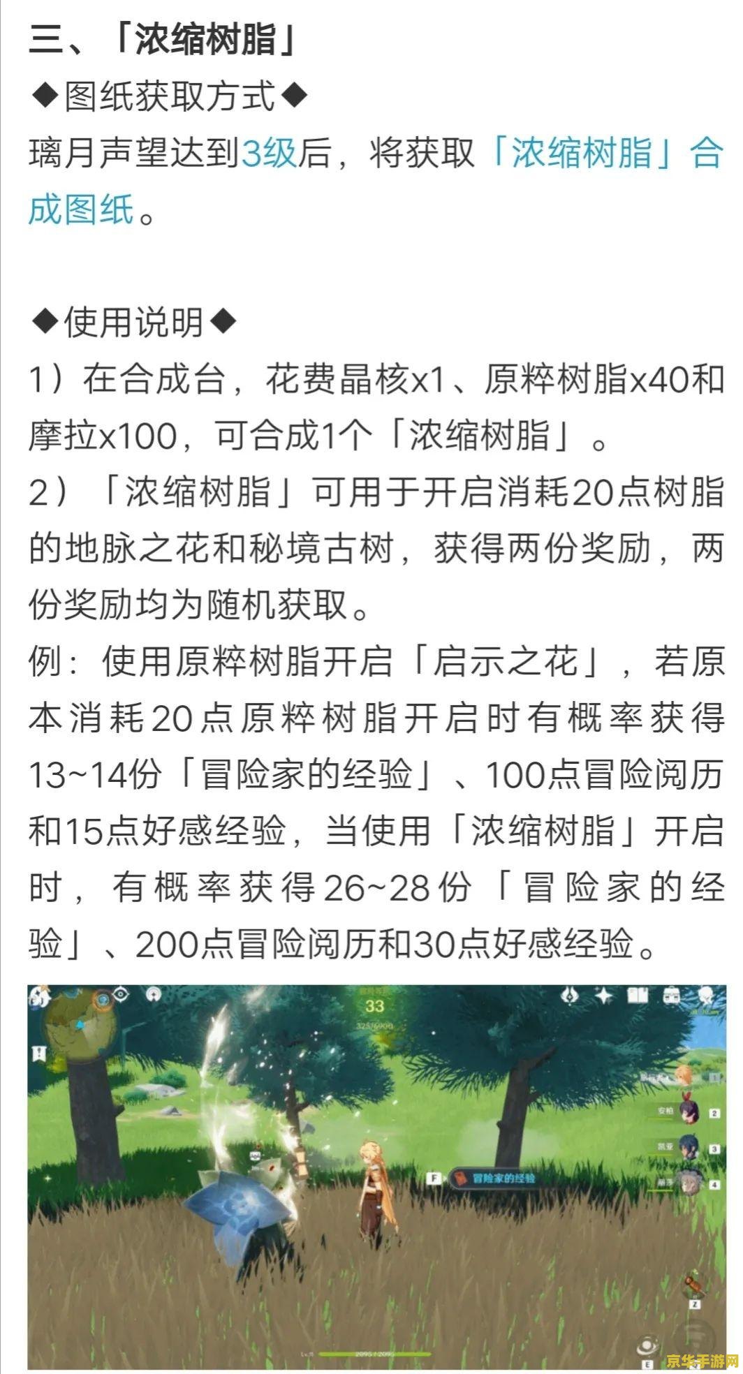 原神浓缩树脂的材料 原神浓缩树脂的材料解析