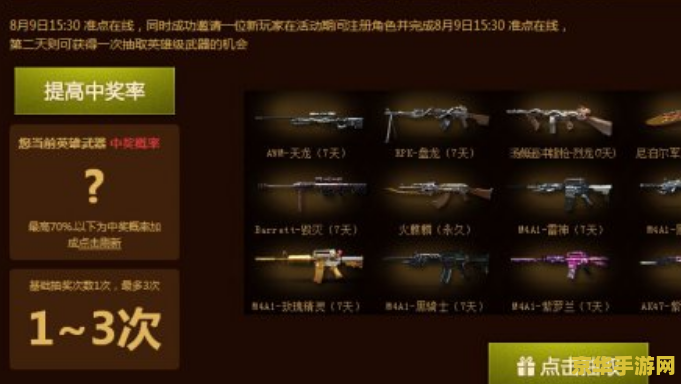 穿越火线8月9日惊天大礼 穿越火线8月9日惊天大礼：游戏盛宴与福利狂欢