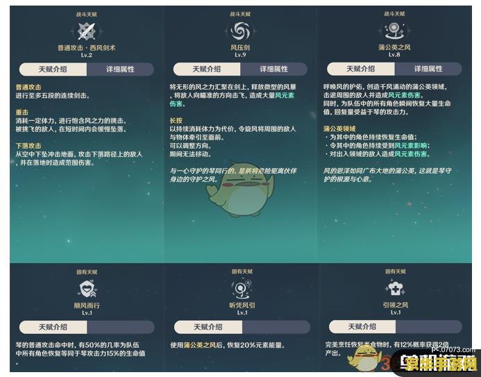 原神琴天赋介绍 原神琴天赋介绍