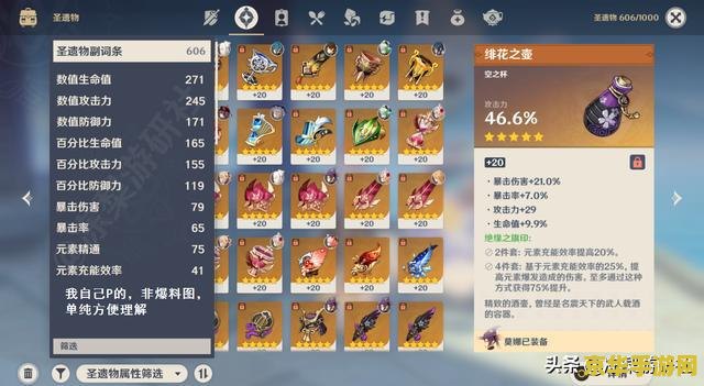 原神行秋圣遗物副词条 原神行秋圣遗物副词条选择与搭配策略