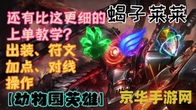 英雄联盟蝎子上单符文 &lt;h3&gt;英雄联盟蝎子上单符文搭配策略&lt;/h3&gt;