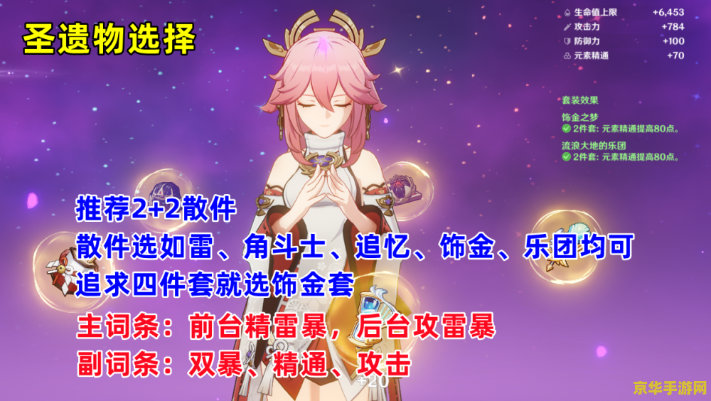 原神八重圣遗物搭配 原神八重神子圣遗物搭配攻略