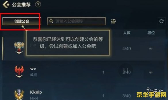 英雄联盟手游公会简称