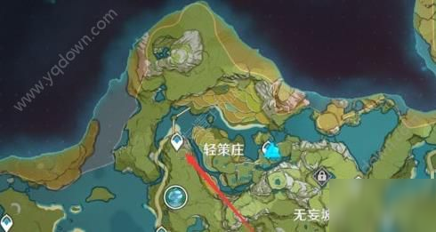 原神岩尊像寻找碎片瀑布怎么进
