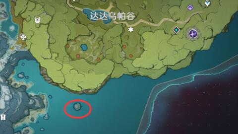原神开局小岛在地图哪个位置