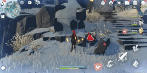 原神雪山1个冰柱4个火炬