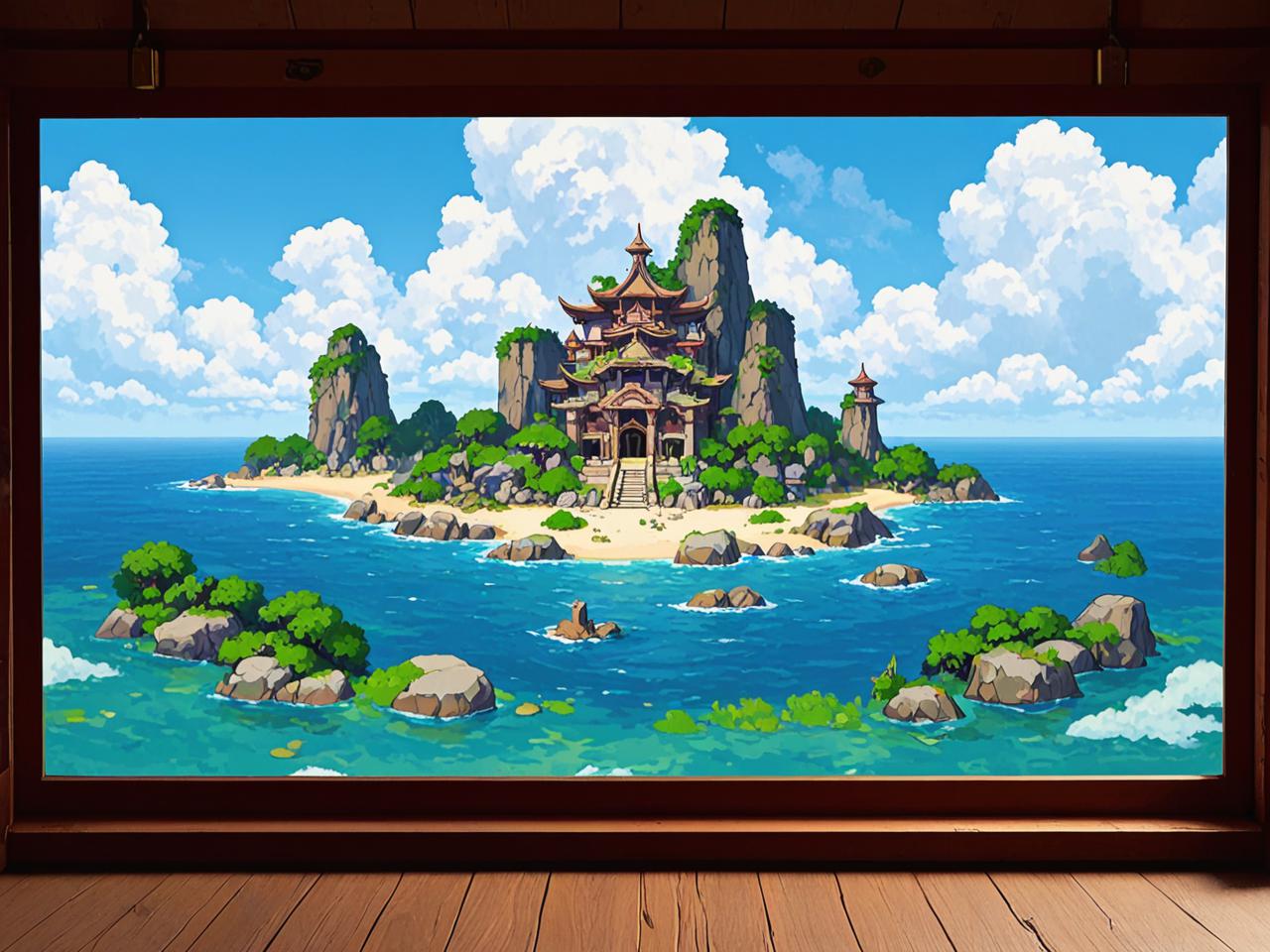 原神海岛新壁画，探索神秘的东方岛屿